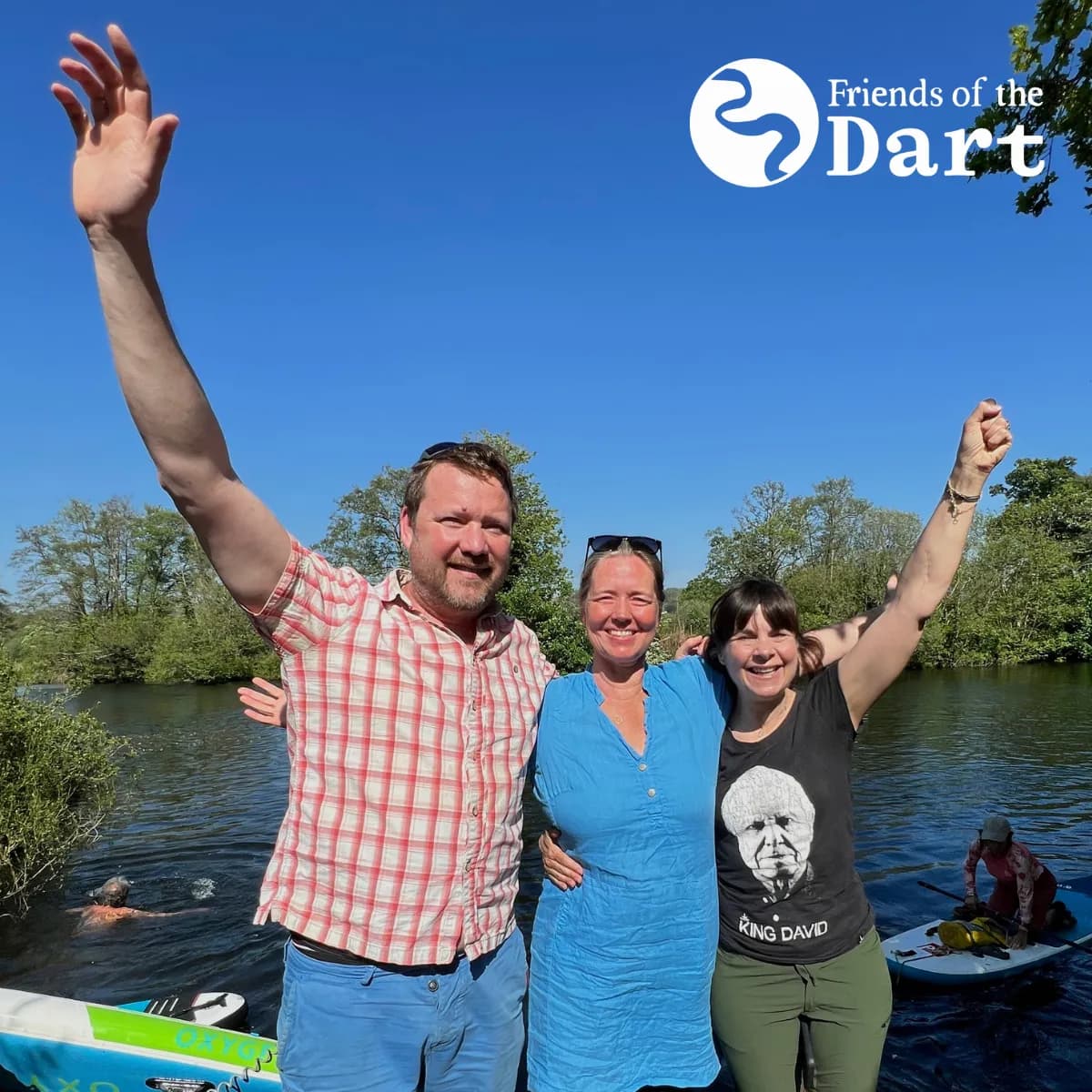 From left to right, The directors of Friends of the Dart, Robert Worthington, Hannah Pearson and Nicky Rajska